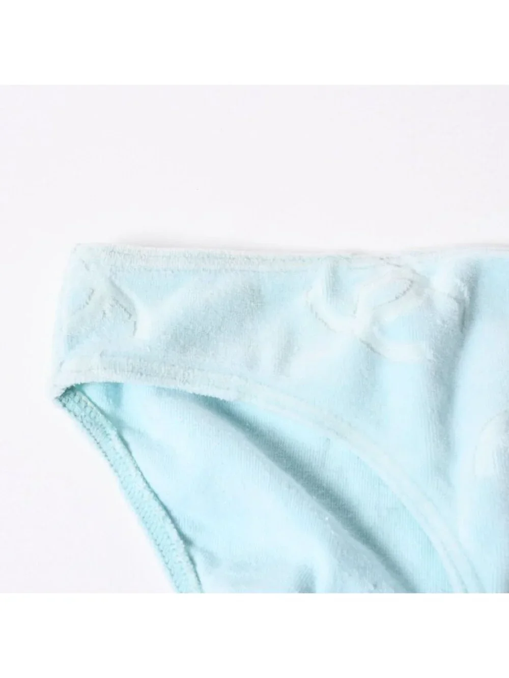 Chanel Vintage Swimwear Bikini Separate Set CC Logo Light Blue 4 40